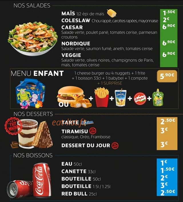 Chick'n burger — carte page 4