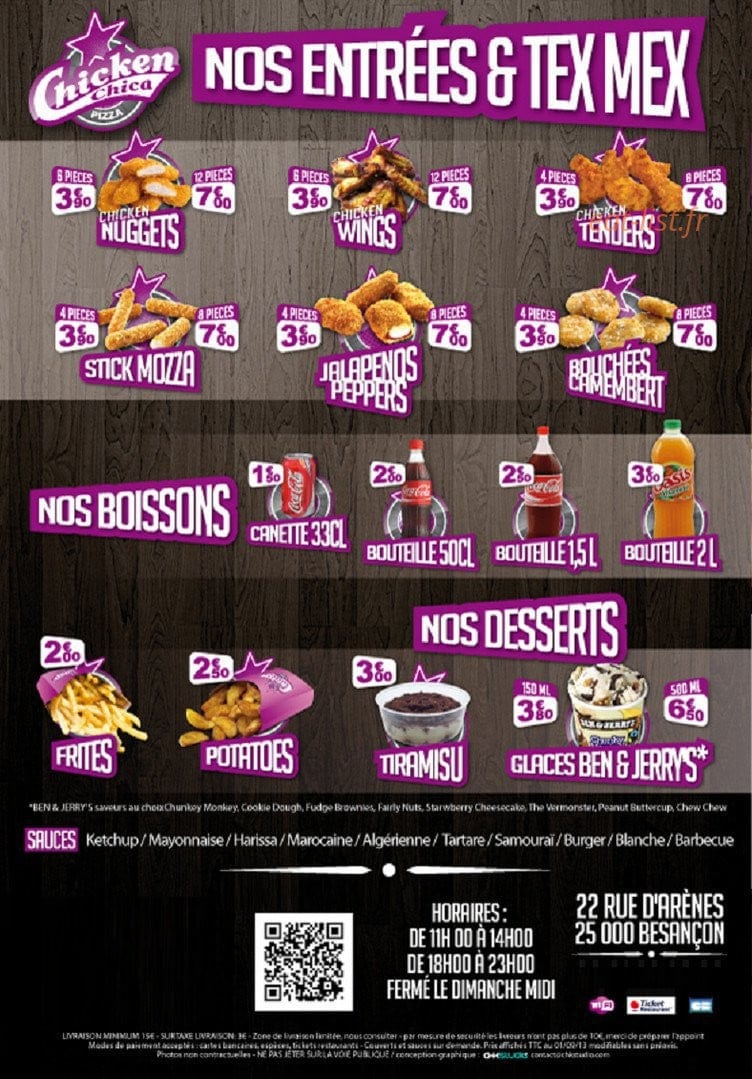 Chicken Chica Pizza — carte page 3