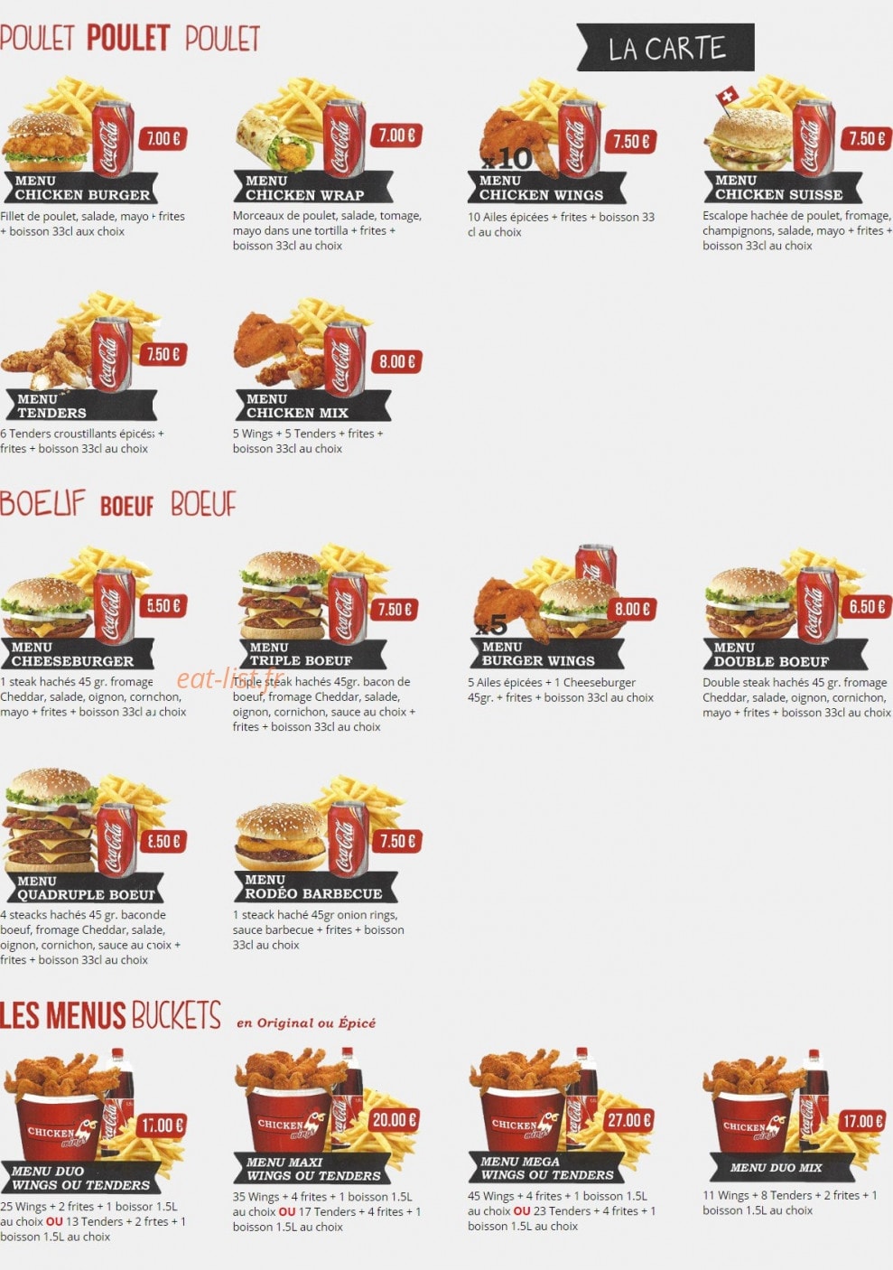 Chicken Wings — carte page 1
