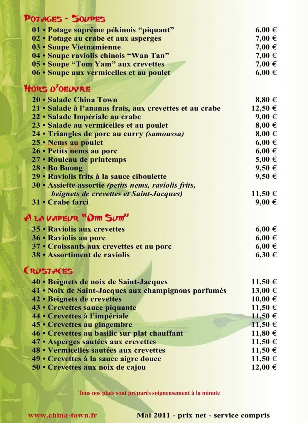Chinatown — carte page 4