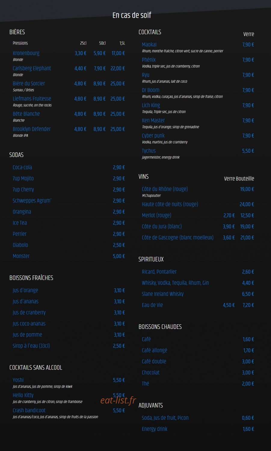 E-Bar — carte page 2