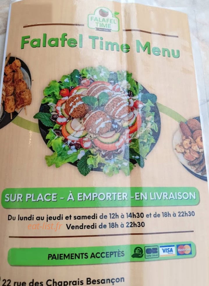 Falafel Time — carte page 1