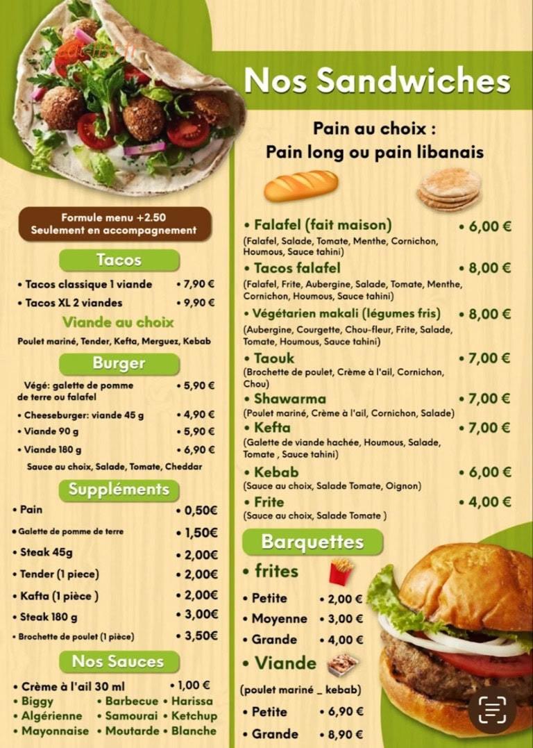 Falafel Time — carte page 3