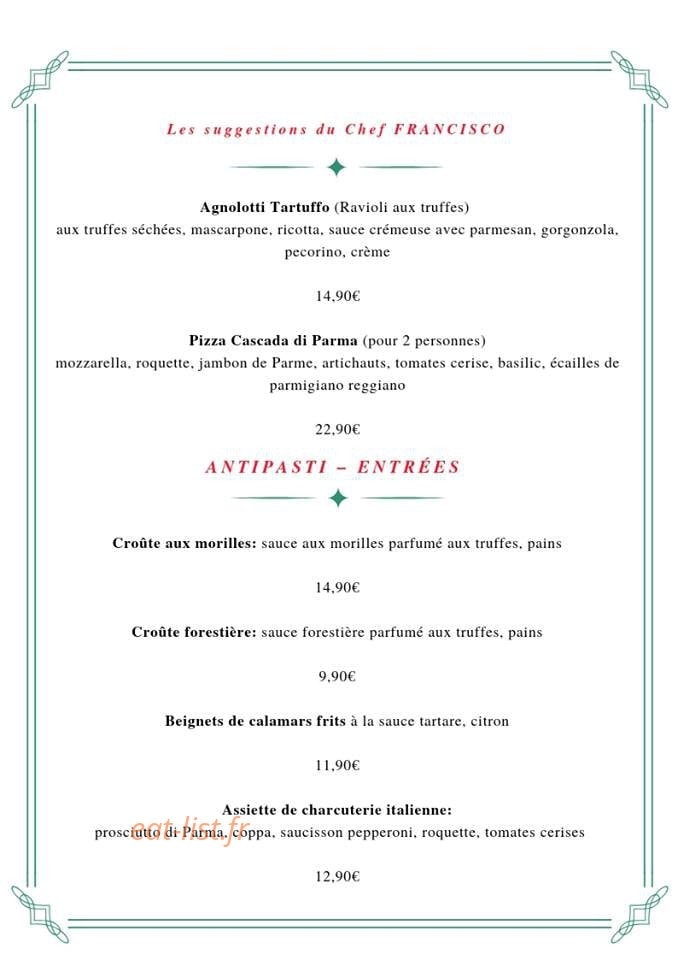 L'Atelier de Francisco — carte page 2