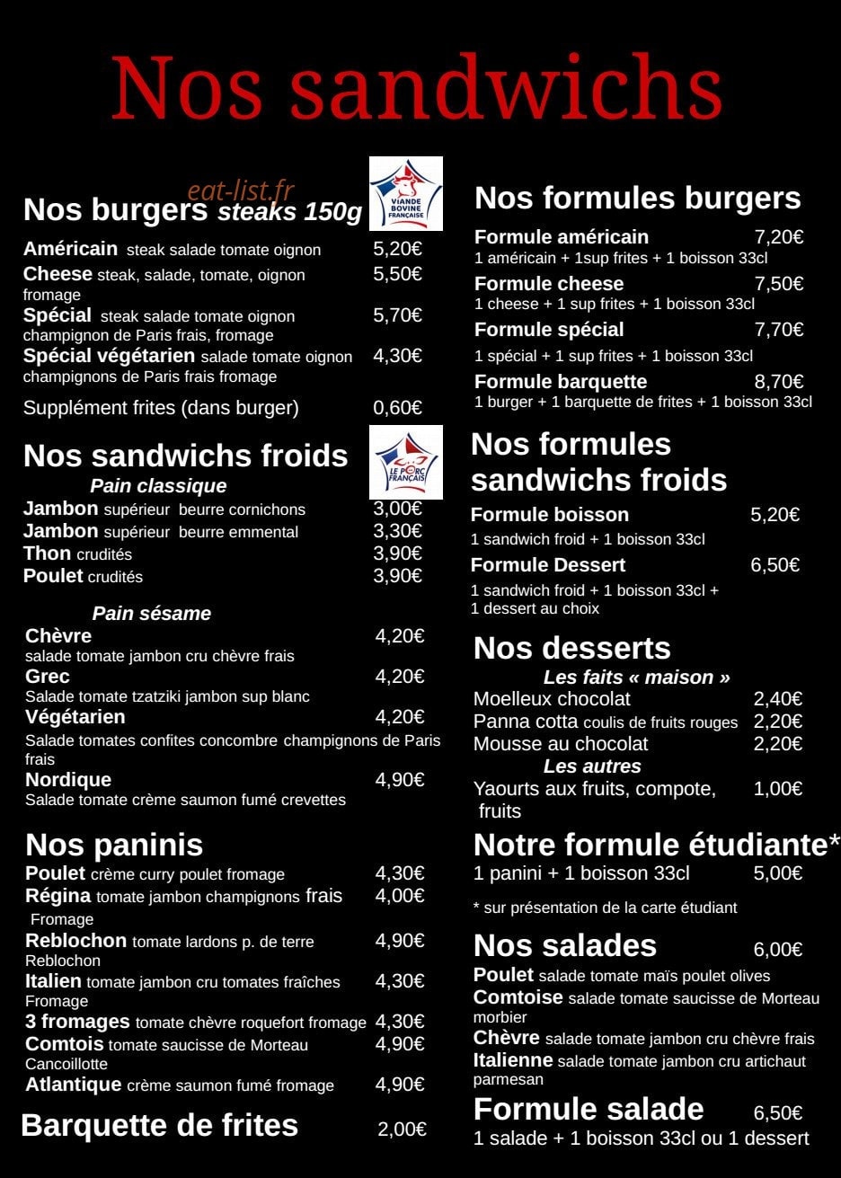 L'Escapade — carte page 2
