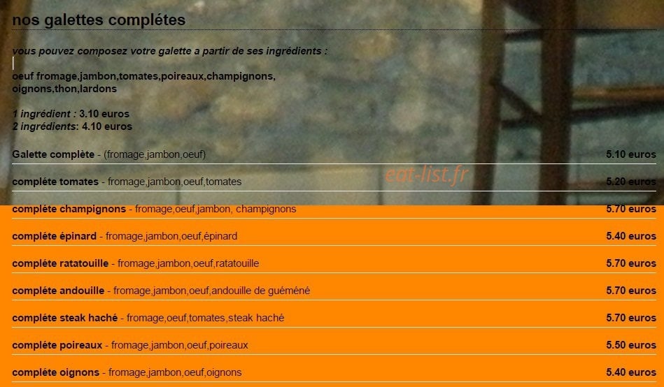 La Boîte à Crêpes — carte page 2