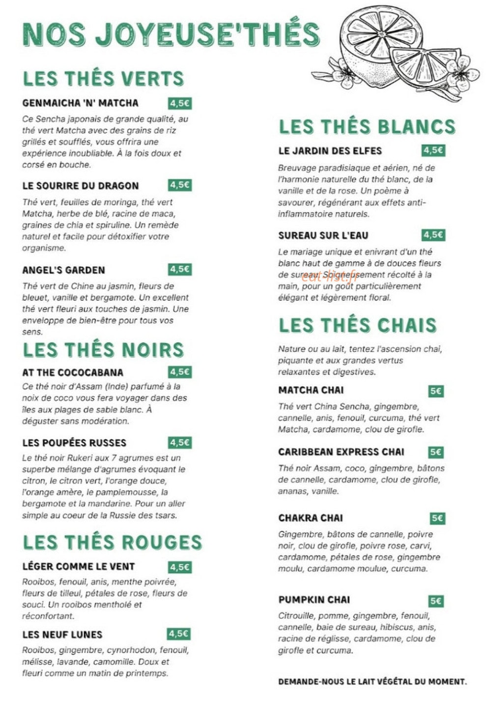La Citronnade — carte page 2