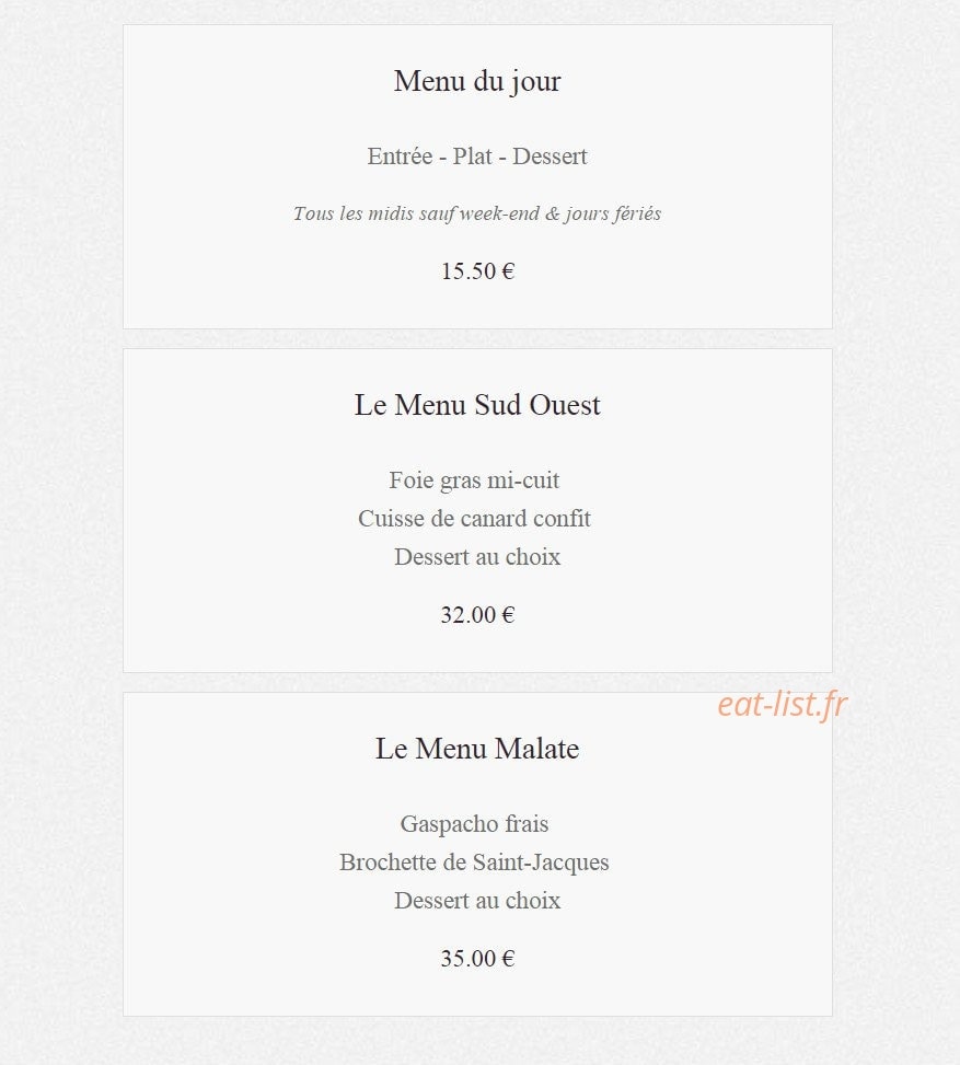 La malate — carte page 1