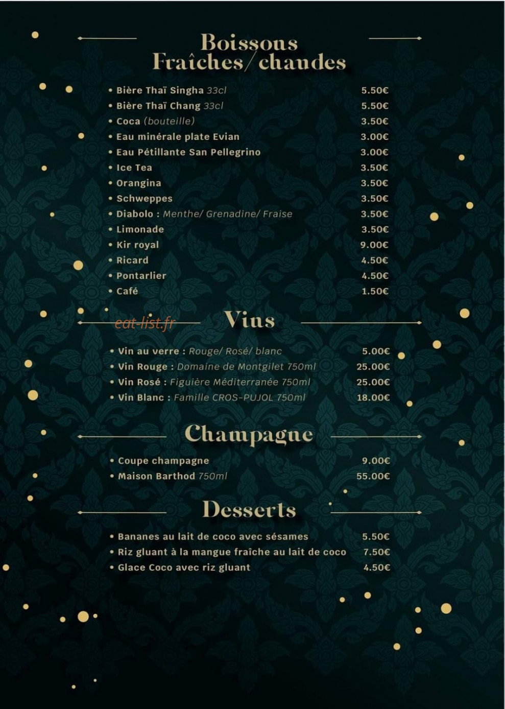 Lak Thai — carte page 4