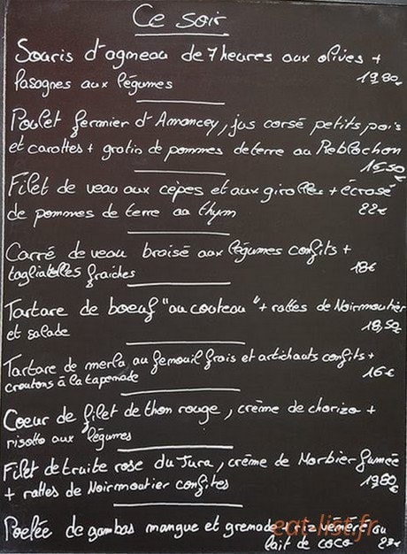 Le Café café — carte page 1