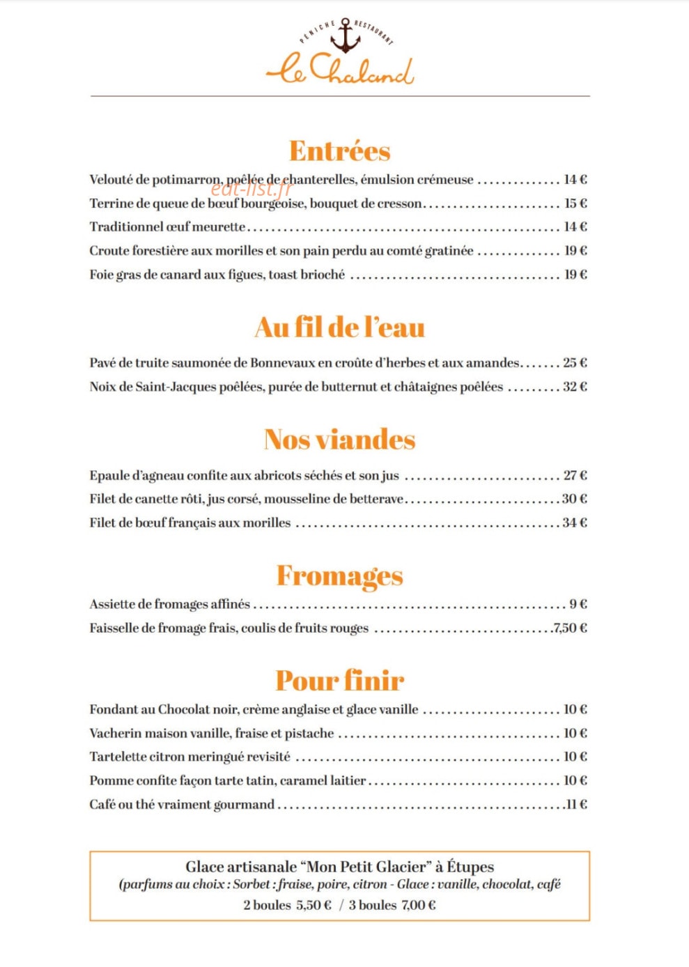 Le Chaland — carte page 1