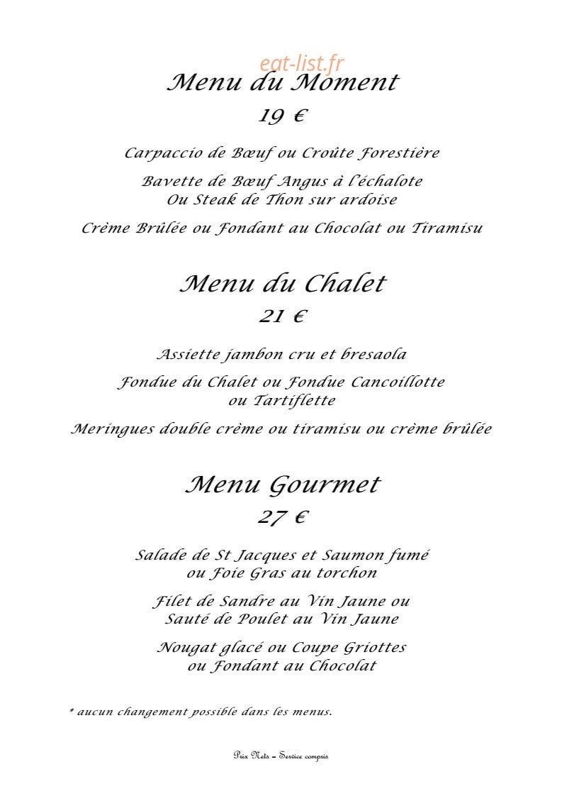 Le Chalet du Cervin — carte page 5