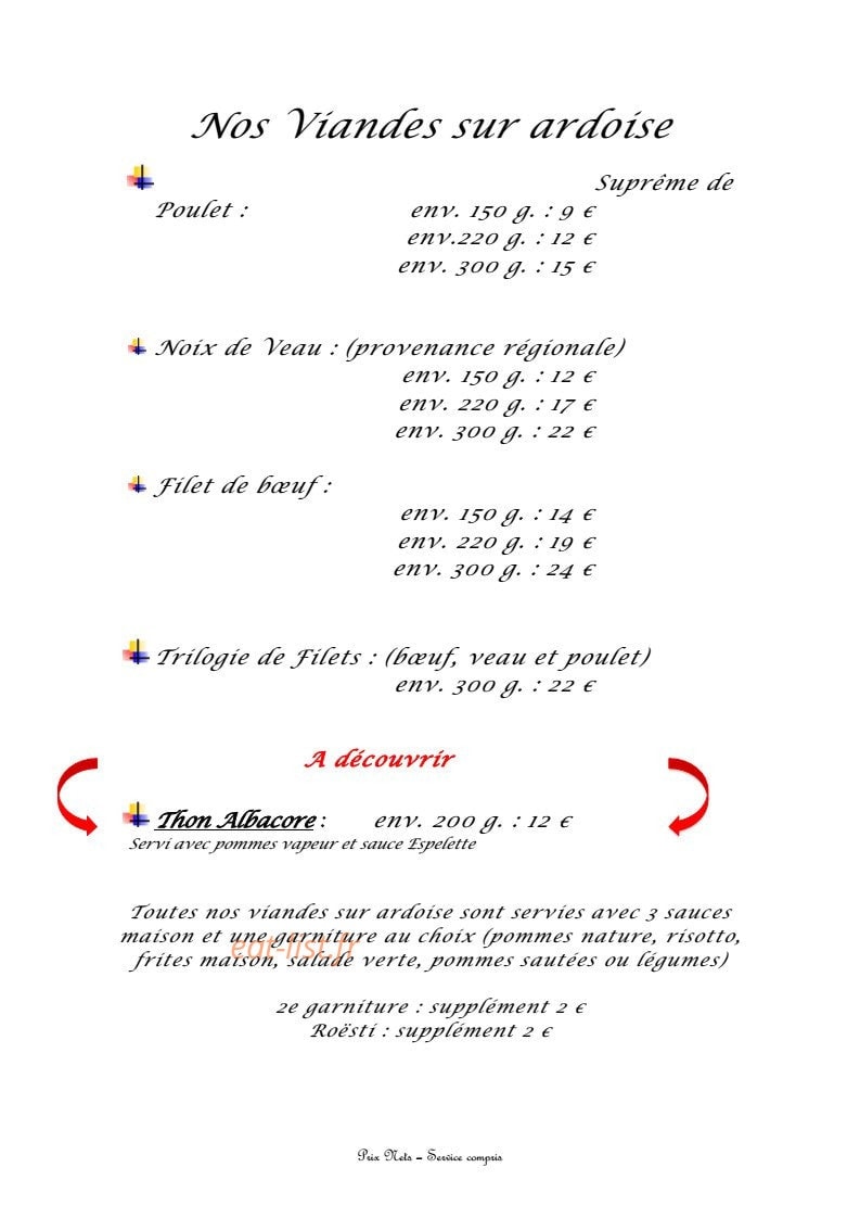 Le Chalet du Cervin — carte page 3