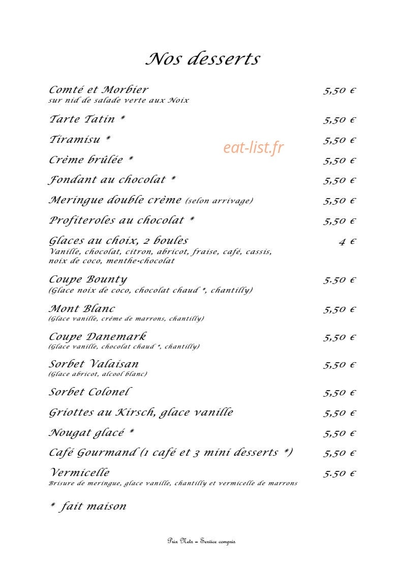 Le Chalet du Cervin — carte page 6