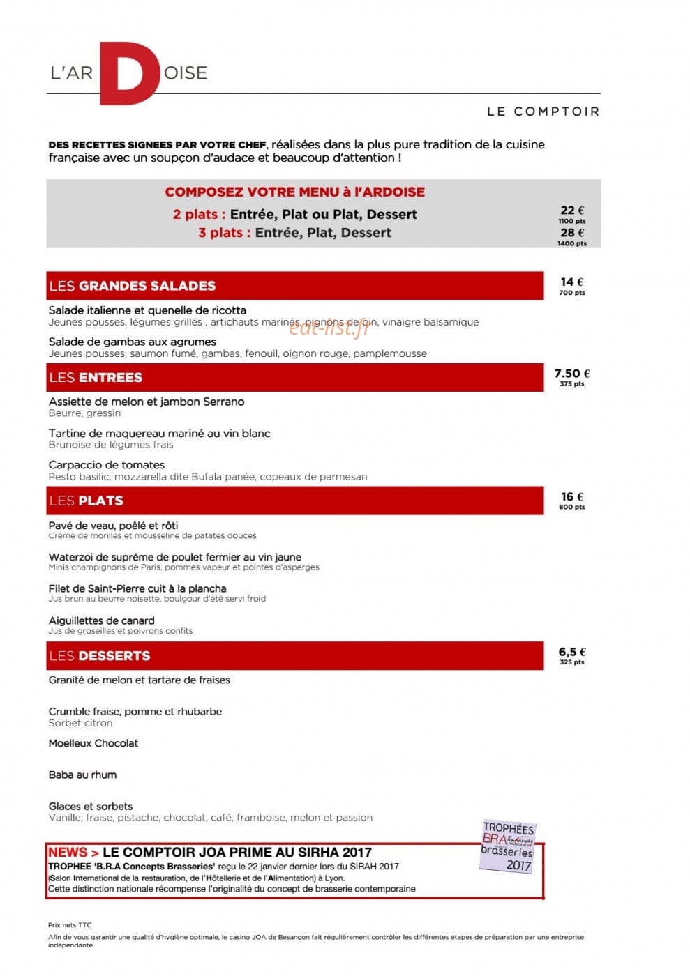 Le Comptoir JOA — carte page 2
