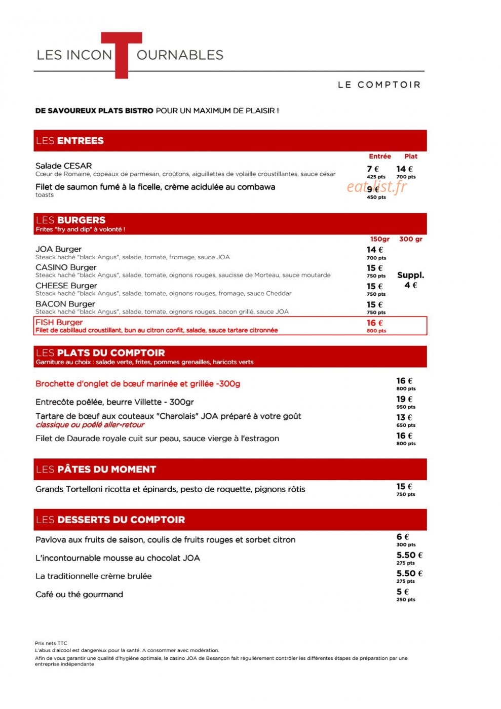 Le Comptoir JOA — carte page 3