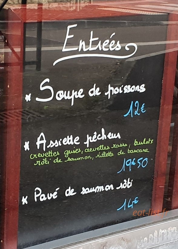 Carte et menu de Le Fils du Poissonnier à Besancon — Entrées