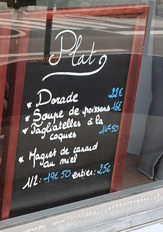 Carte et menu de Le Fils du Poissonnier à Besancon — Plats