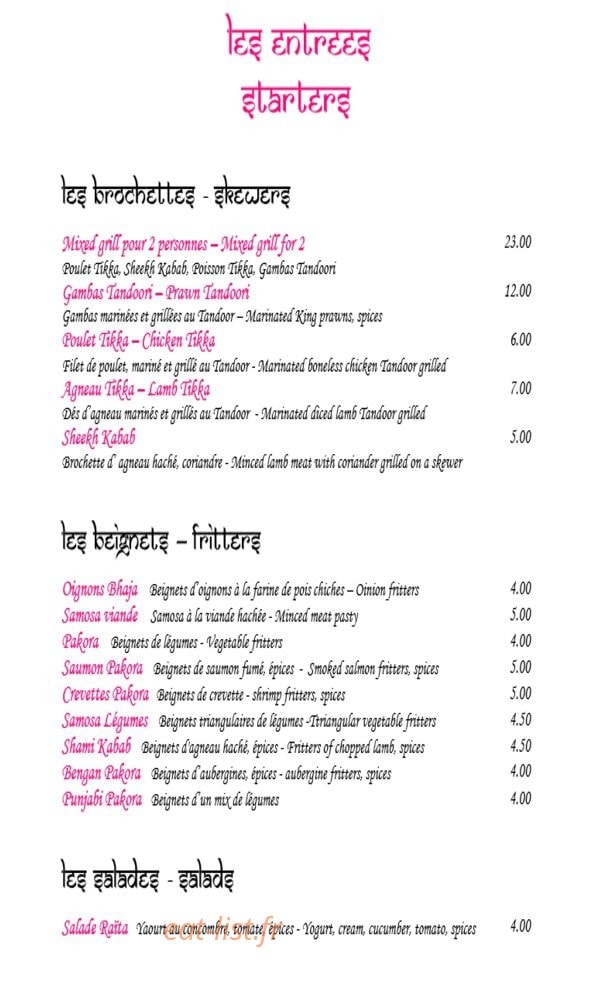 Le Maharajah — carte page 8