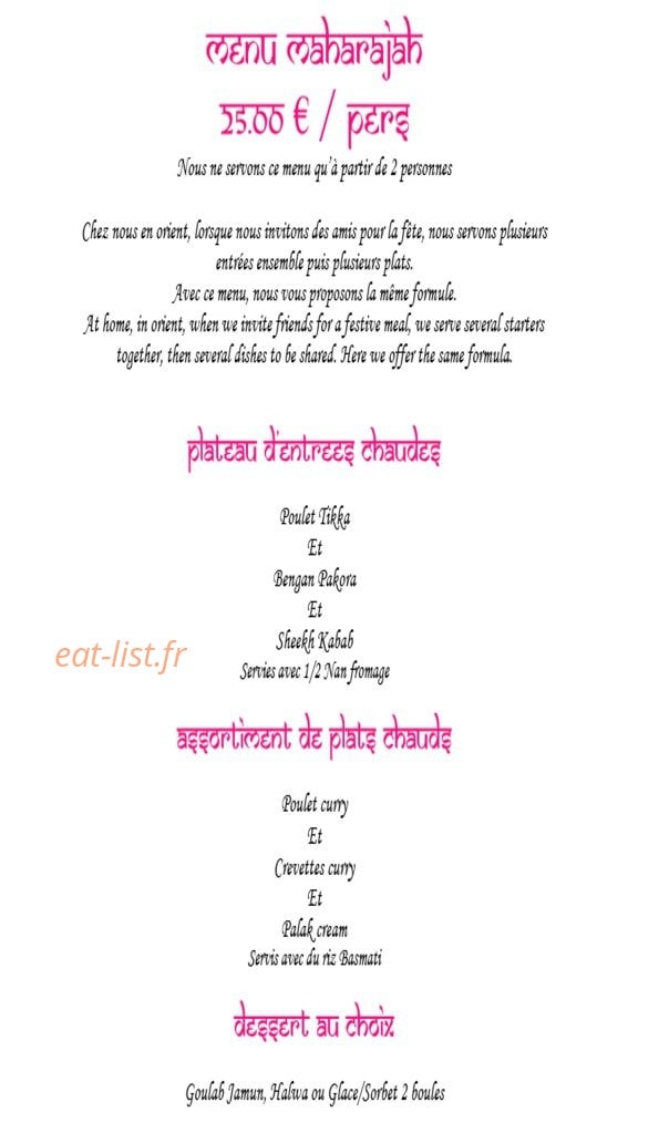 Le Maharajah — carte page 3