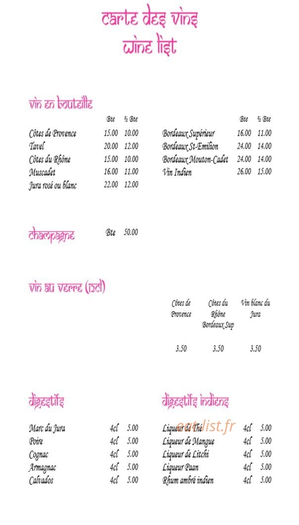 Le Maharajah — carte page 9
