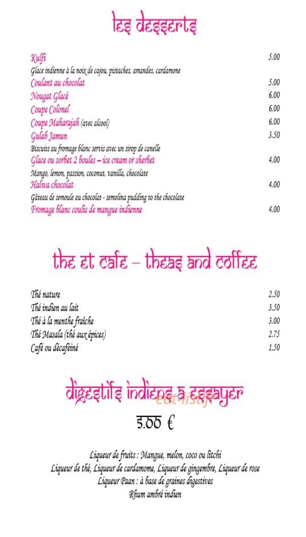 Le Maharajah — carte page 7