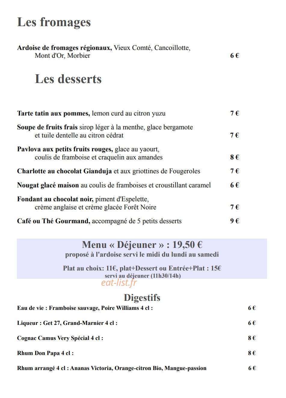 Le P'tit Gourmet — carte page 2