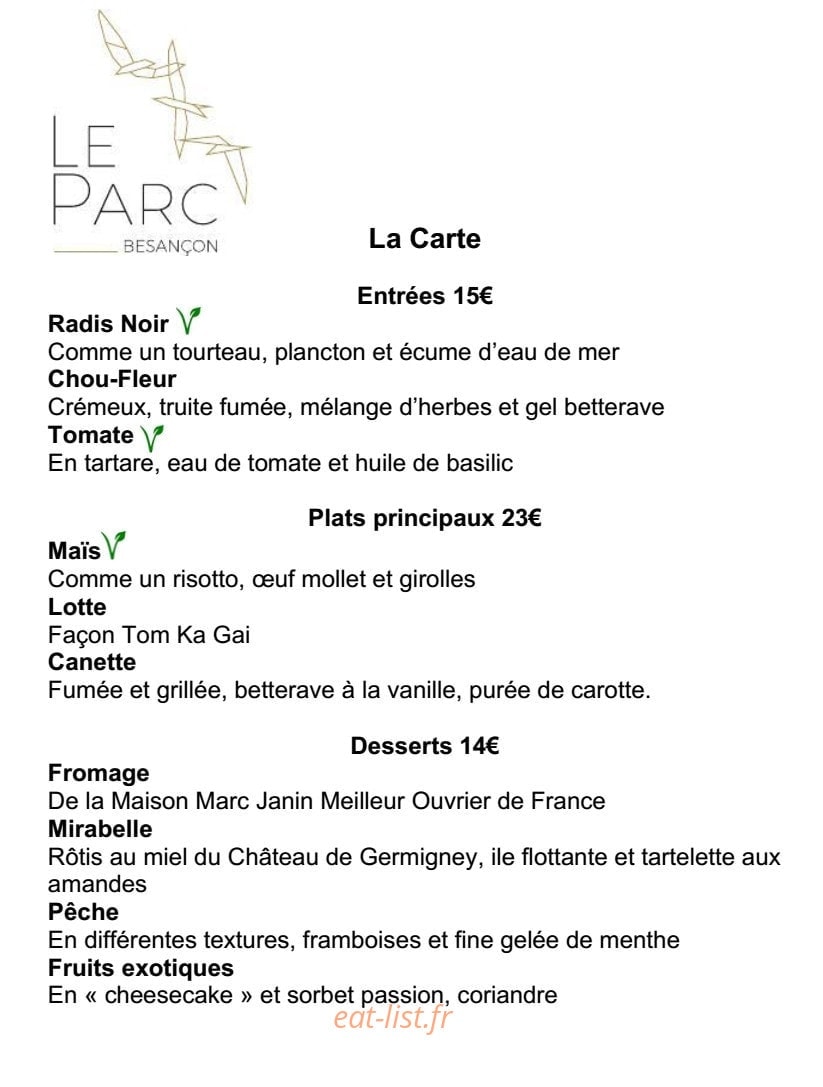 Le Parc — carte page 1
