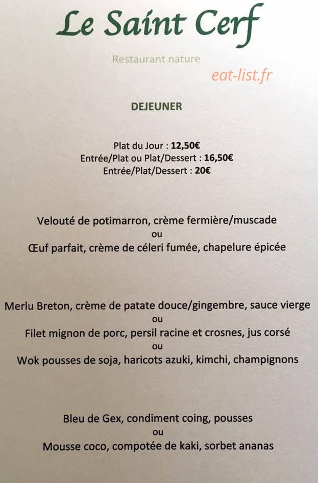Le Saint Cerf — carte page 1