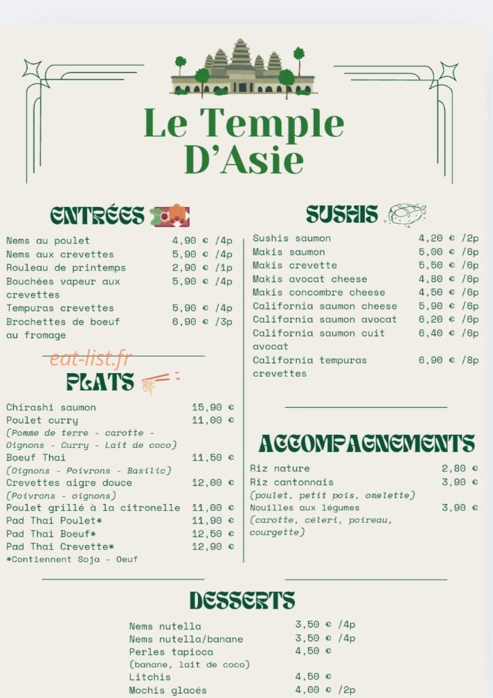 Le Temple d'Asie — carte page 1