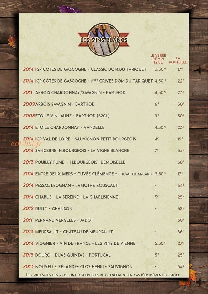 Maison Barthod — carte page 5