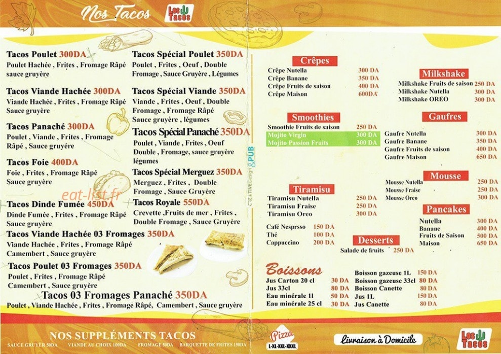 Mega pizza — carte page 2