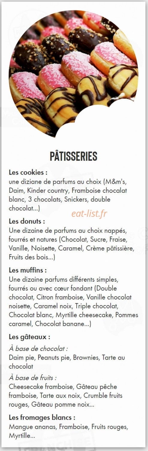 Miss Cookies — carte page 1