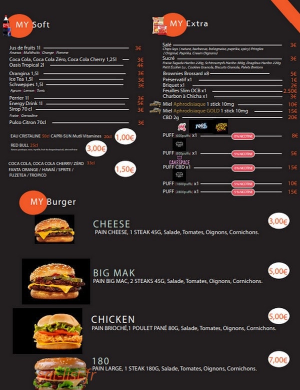 My Food — carte page 1