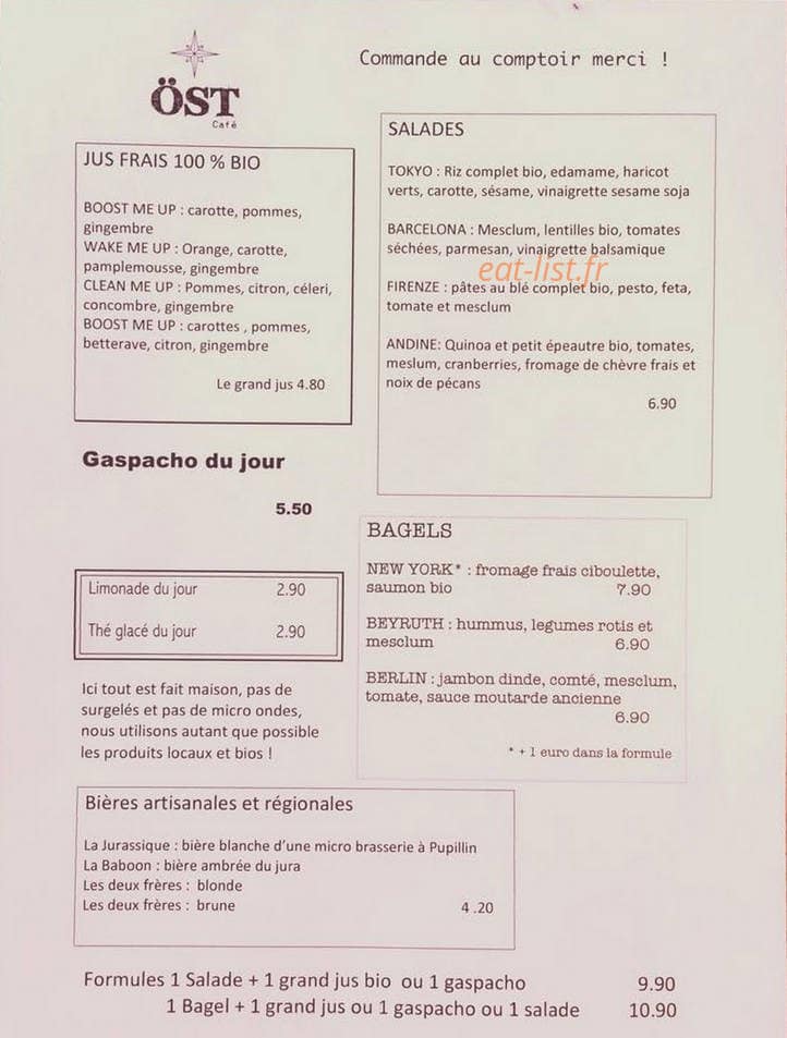ÖST café — carte page 2