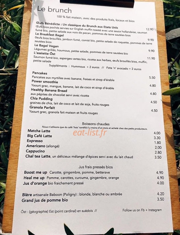ÖST café — carte page 3