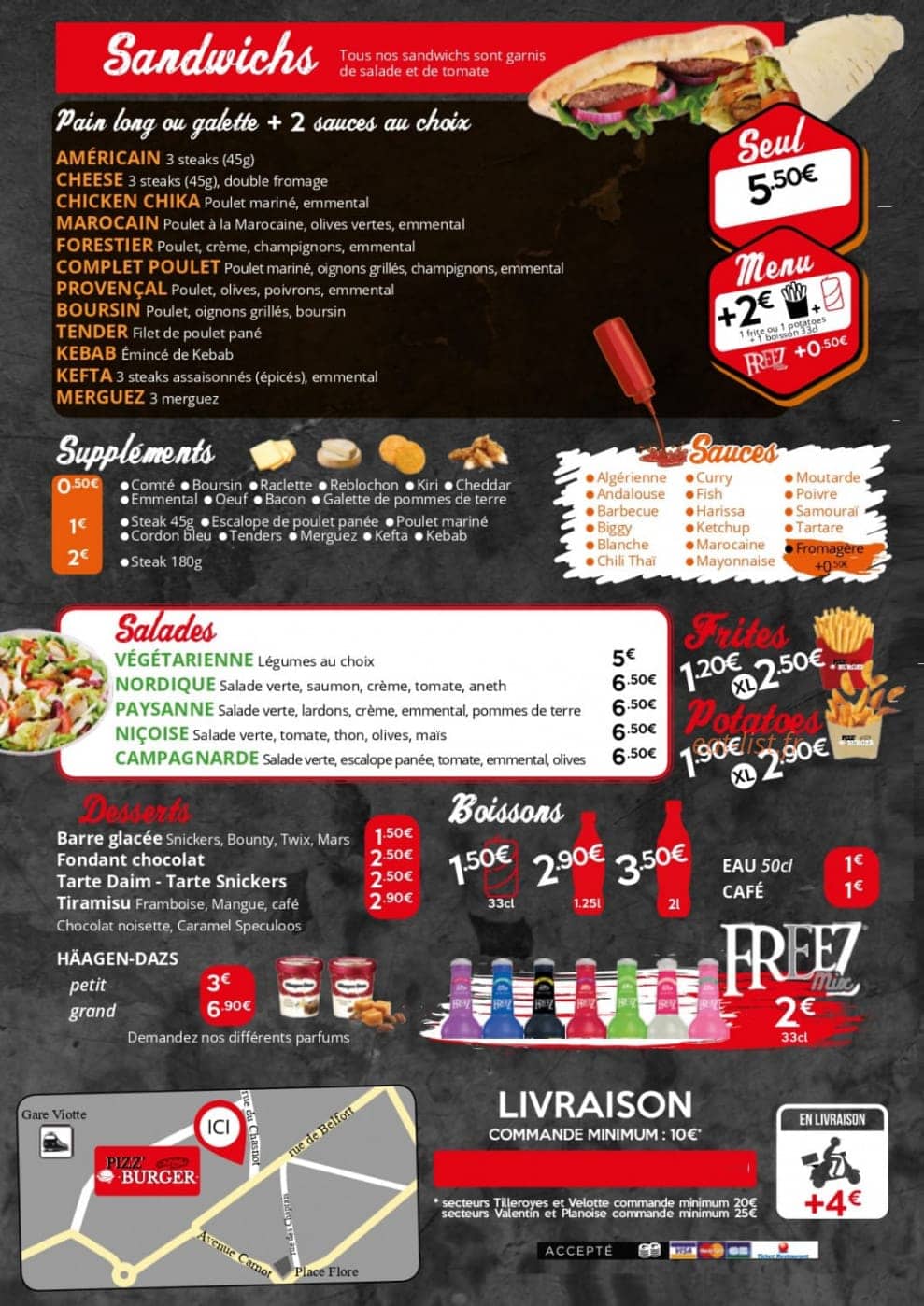 Pizz'Burger — carte page 4