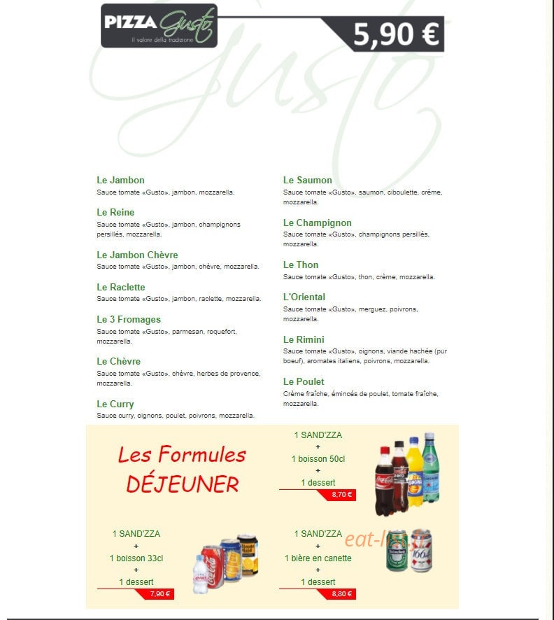 Pizza Gusto — carte page 3
