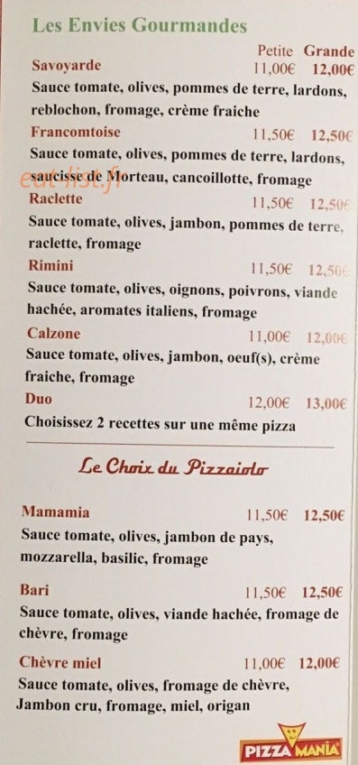 Pizza Mania — carte page 6