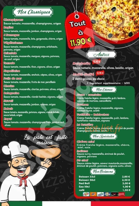 Pizza Montrapon — carte page 1