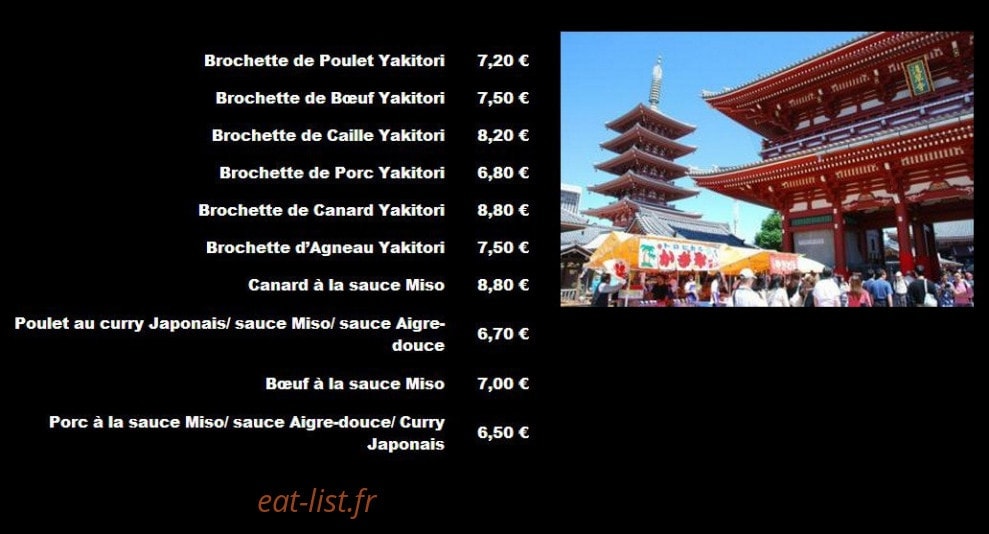 Restaurant le Tokyo — carte page 16