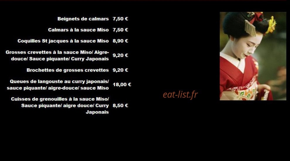Restaurant le Tokyo — carte page 15