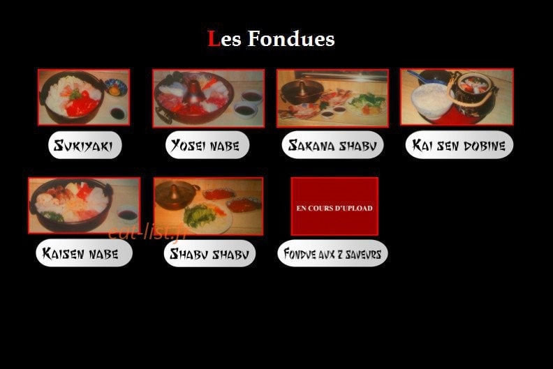 Restaurant le Tokyo — carte page 12
