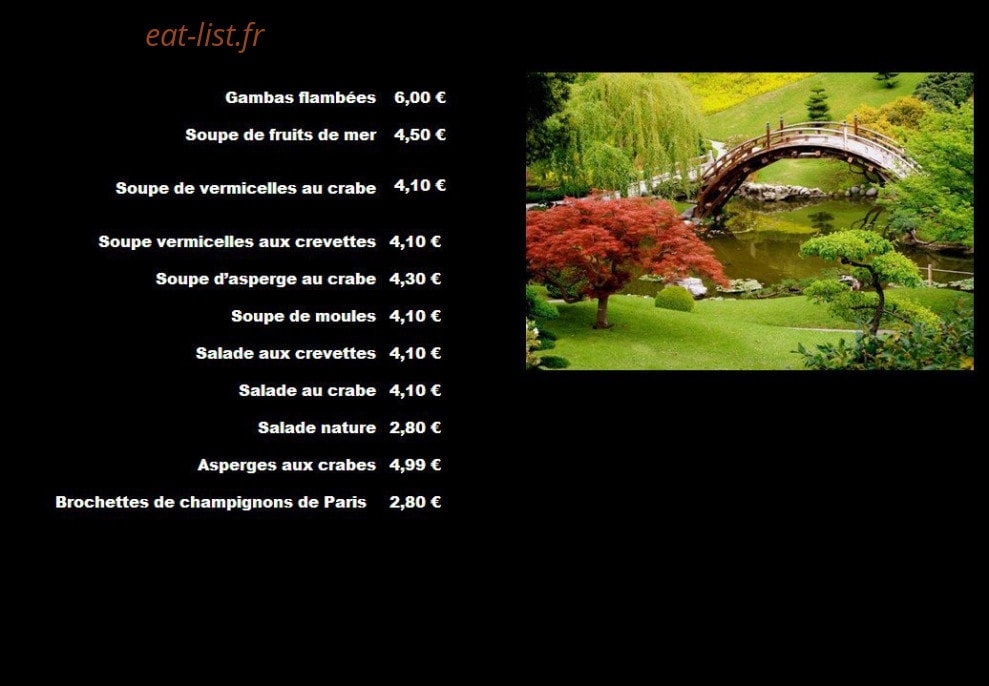 Restaurant le Tokyo — carte page 13