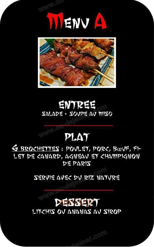Restaurant le Tokyo — carte page 4
