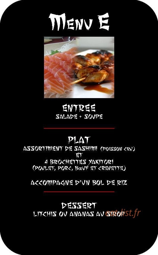 Restaurant le Tokyo — carte page 7