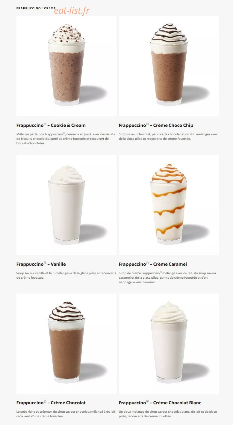 Starbucks Coffee — carte page 8