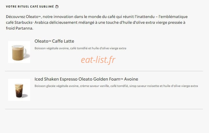 Starbucks Coffee — carte page 24