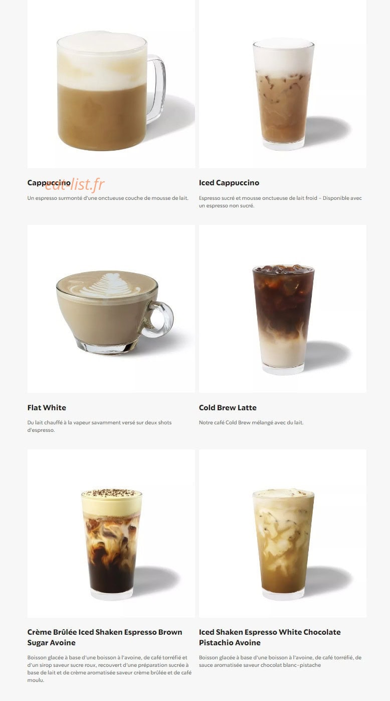 Starbucks Coffee — carte page 2