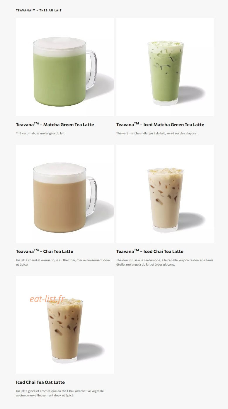 Starbucks Coffee — carte page 9
